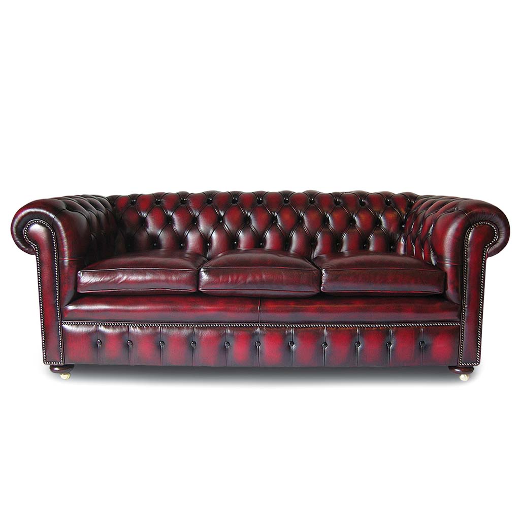 Westminster Chesterfield 3 Seater Sofa | Color: Burgundy by Oliver Hare